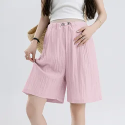 Pantalones cortos de maternidad con cordón y cintura elástica