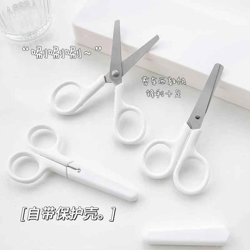 Mini cortadora papel blanca portátil de seguridad para estudiantes - imagen 3