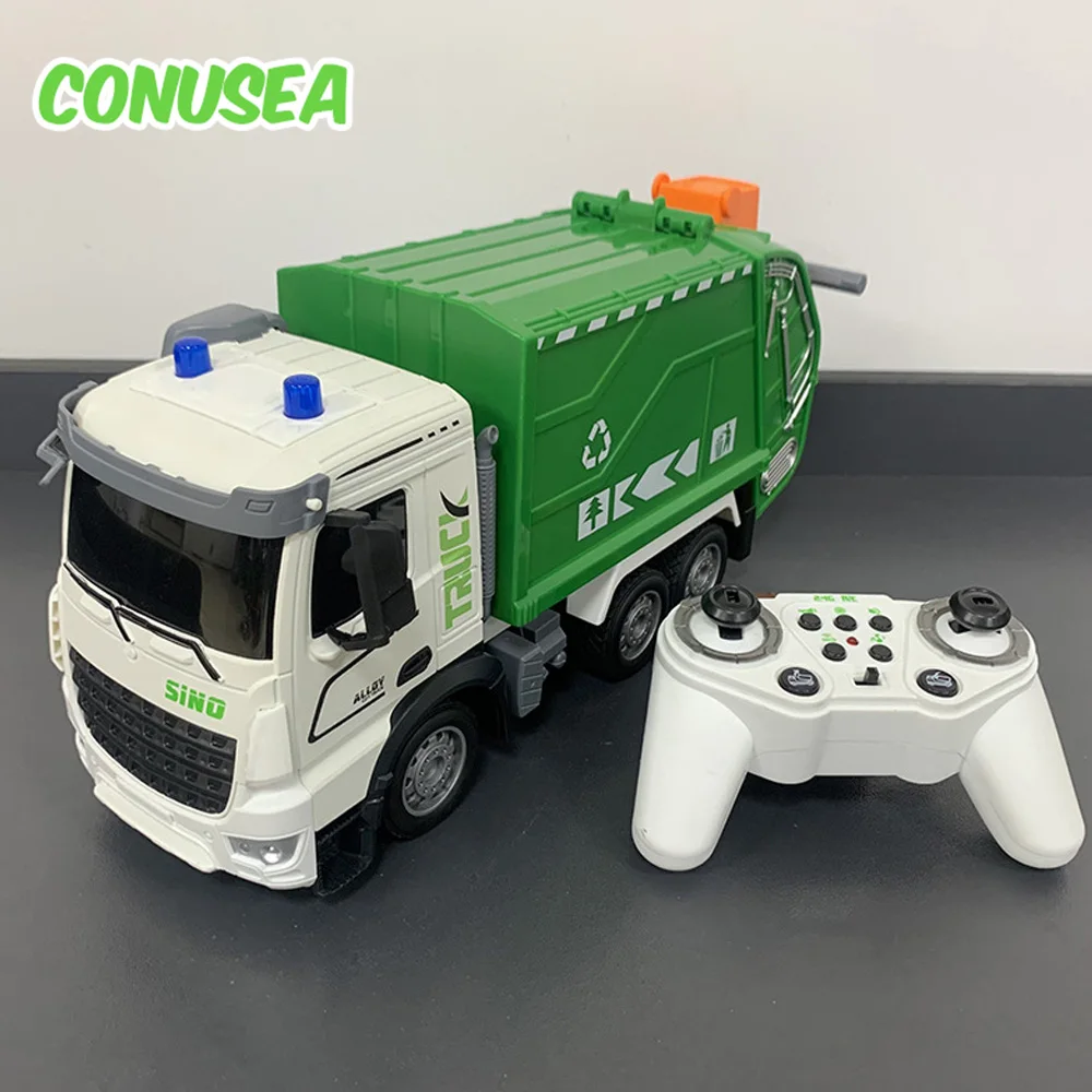 Camión de basura RC sanitario con luces y mando a distancia