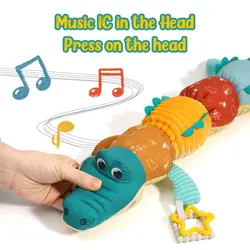 Juguete boca abajo con sonajero musical animal de peluche