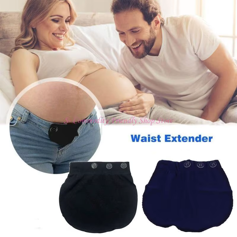 Extensor de cintura de maternidad color negro sobre fondo claro