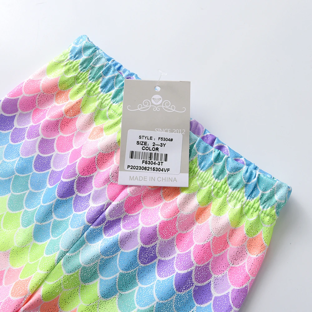 DXTON mallas de algodón para niñas con estampado de sirena pitillo