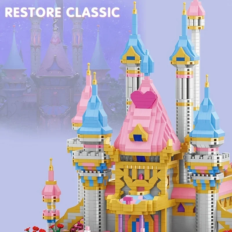 Bloques de construcción castillo rosa de princesa para niñas - imagen 5