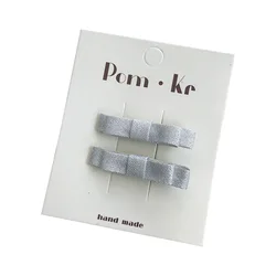 Pinzas de pelo cocodrilo con lazo plateado para bebés