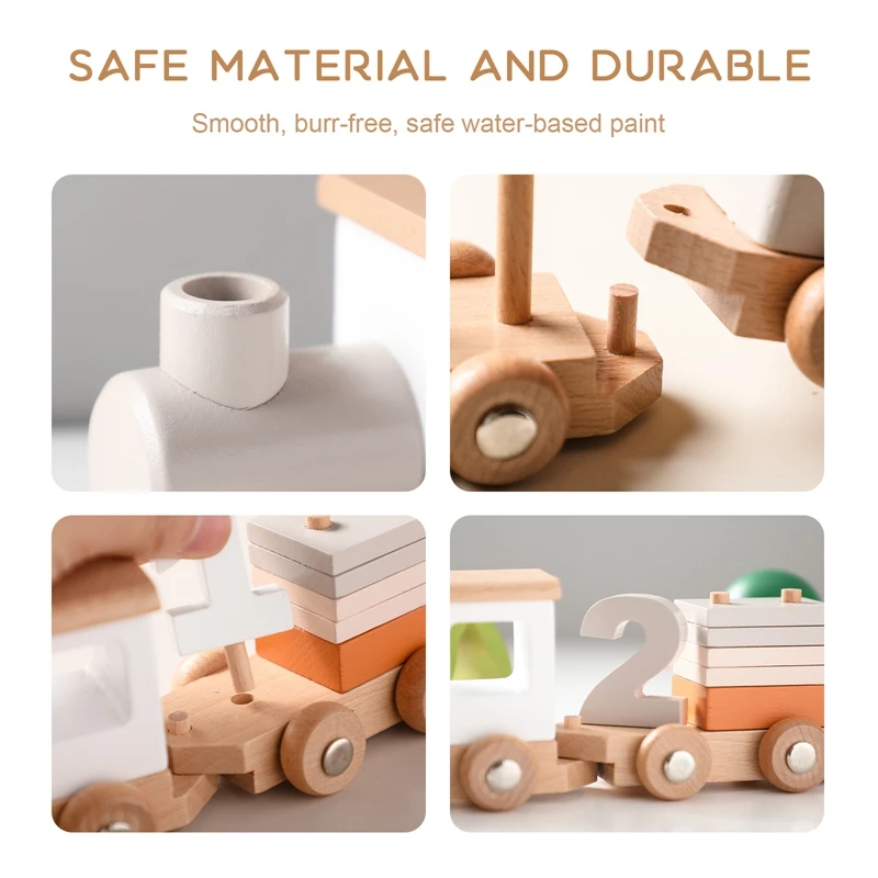 Tren de madera Montessori para niño - Juguete educativo - imagen 5