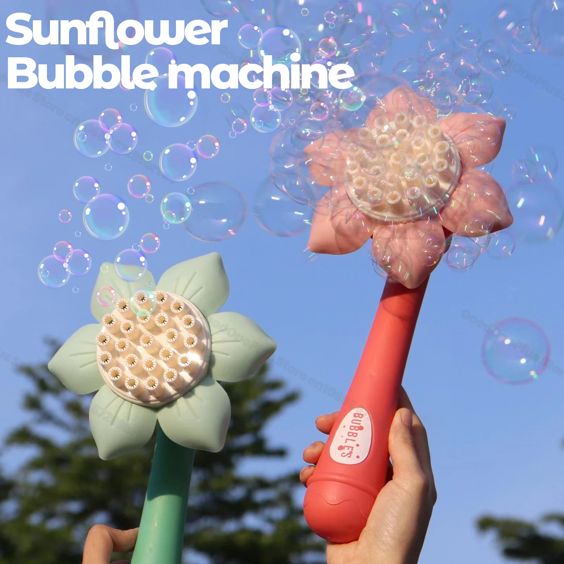 Máquina de burbujas eléctrica girasol para niños juguete verano - imagen 2