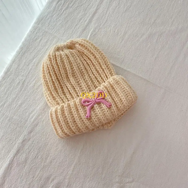 Gorro niña de punto suave con lazo – Cálido y elegante para invierno - imagen 3