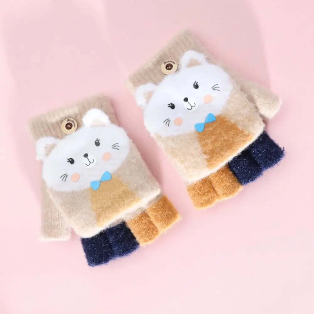Guantes sin dedos con orejas de gato para niñas – Invierno - imagen 5