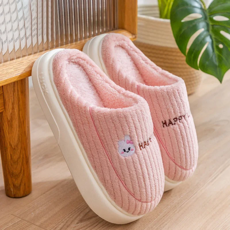 Pantuflas de invierno antideslizantes con suela gruesa para casa
