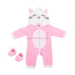 Traje de invierno en felpa suave con dibujos animados para muñeca