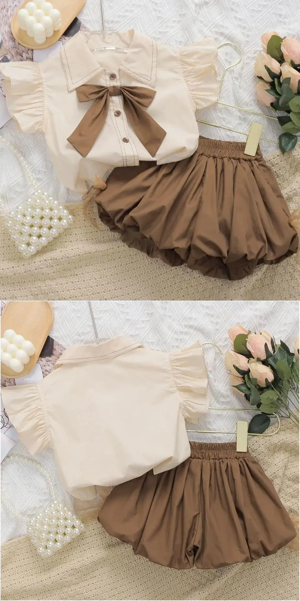Academy Conjunto veraniego para niñas: camisa voladora y pantalones - imagen 3