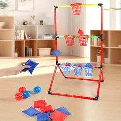 Juego de exterior para niños familiar con diana de saquitos y escalera