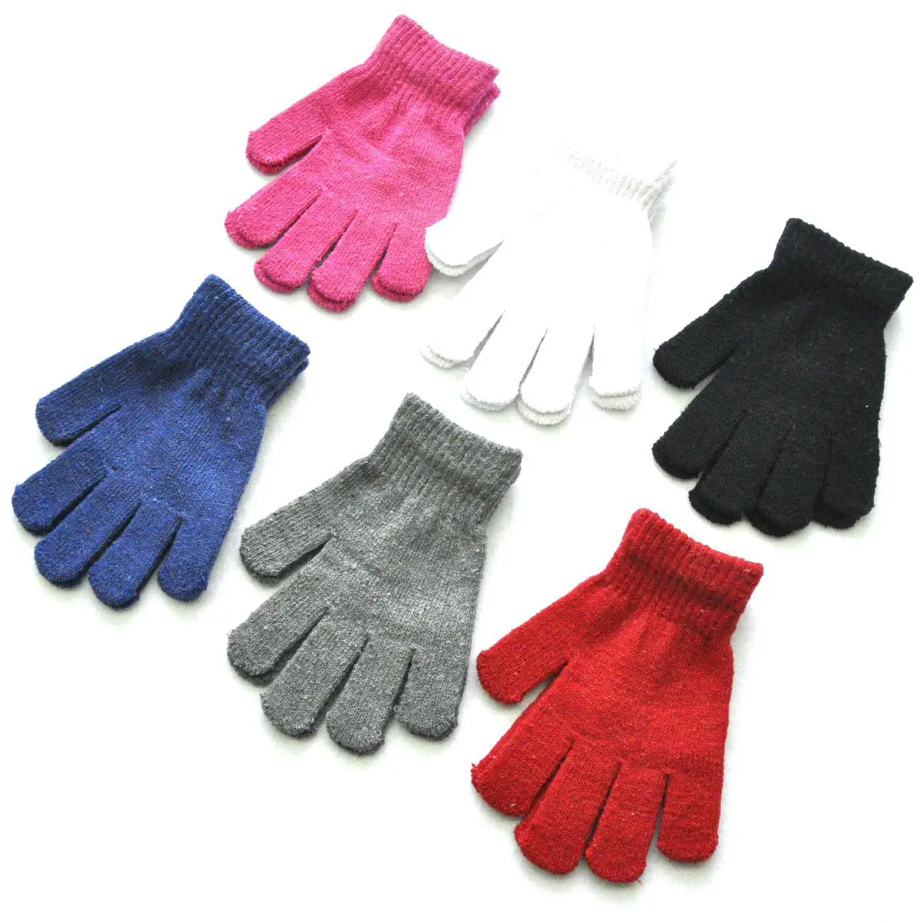 Guantes de invierno para niños con forro peludo en color sólido - imagen 2