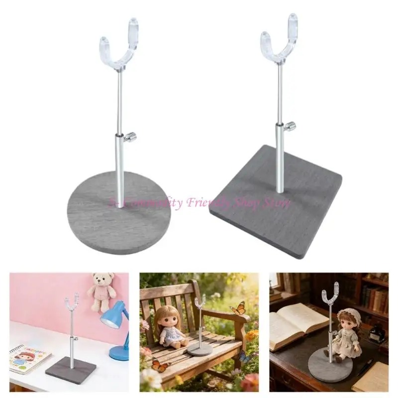 Soporte expositor para muñecas con base de madera ajustable - imagen 3