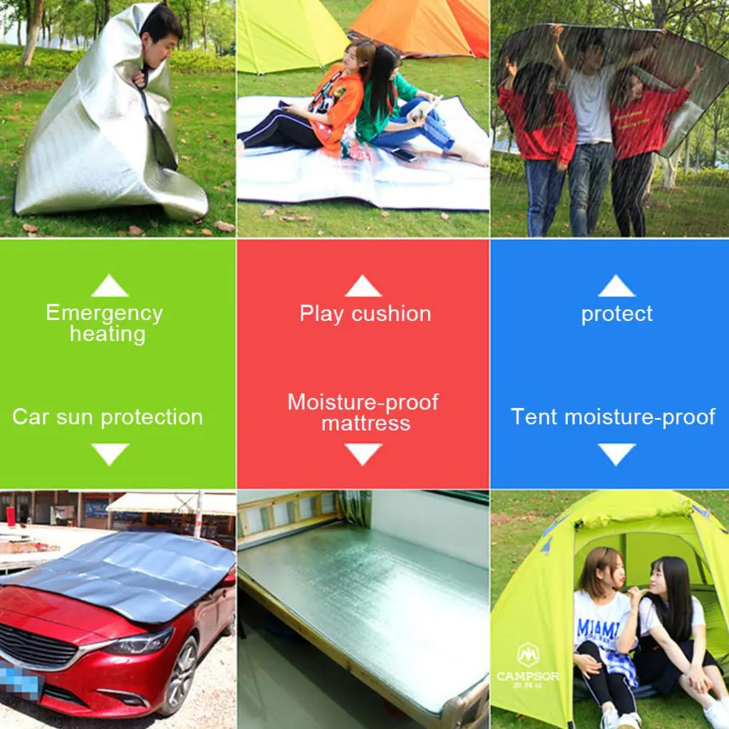 Colchoneta impermeable plegable para acampada con lámina de aluminio - imagen 4