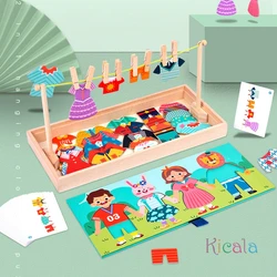 Puzzle Montessori de madera para clasificación y emparejar