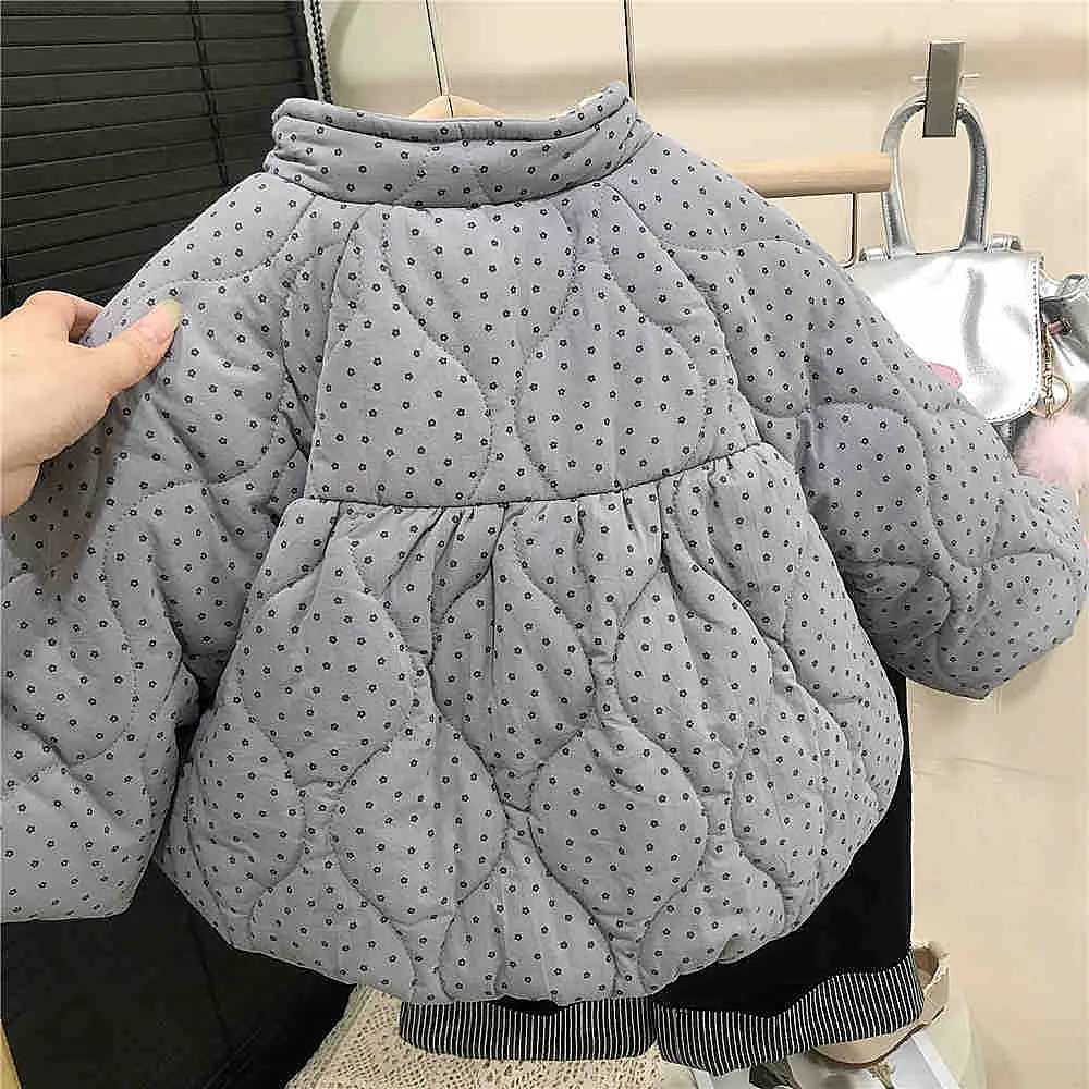 Abrigo acolchado de invierno para niños con parka floral cálida - imagen 3