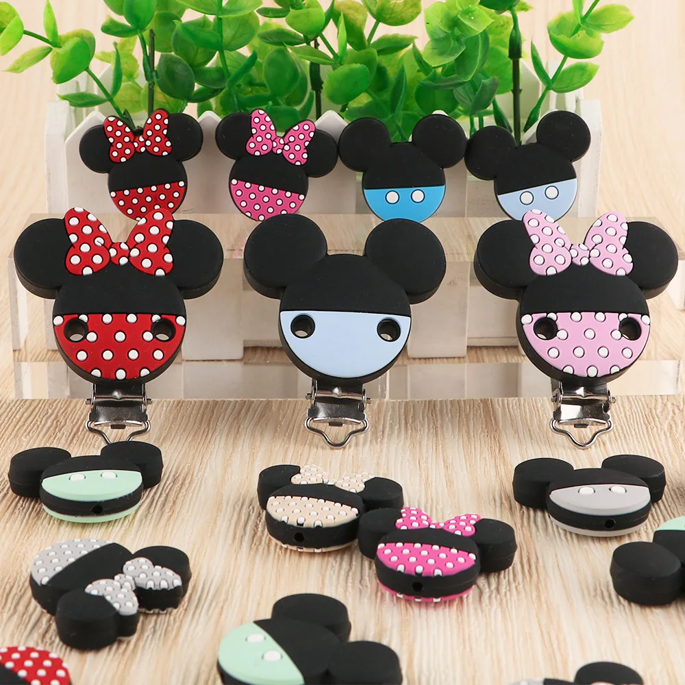 Kovict Kit cuentas de silicona con clips ratón para joyería DIY