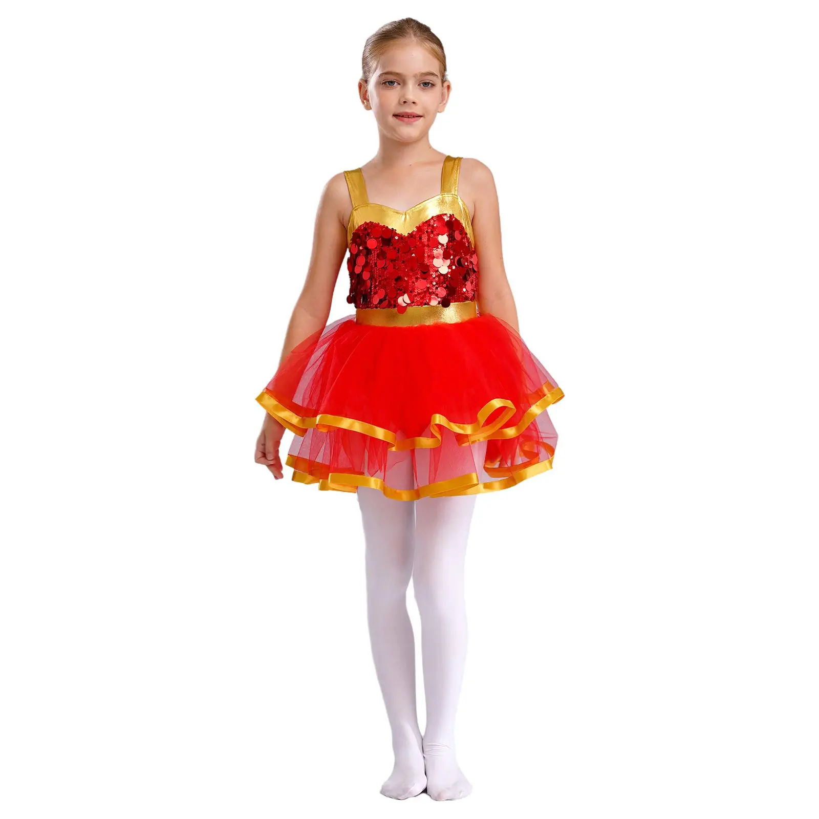 Vestido tutú de ballet con lentejuelas para niña – Baile y gimnasia