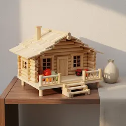 Kit de manualidades casa de bambú en miniatura con instrucciones