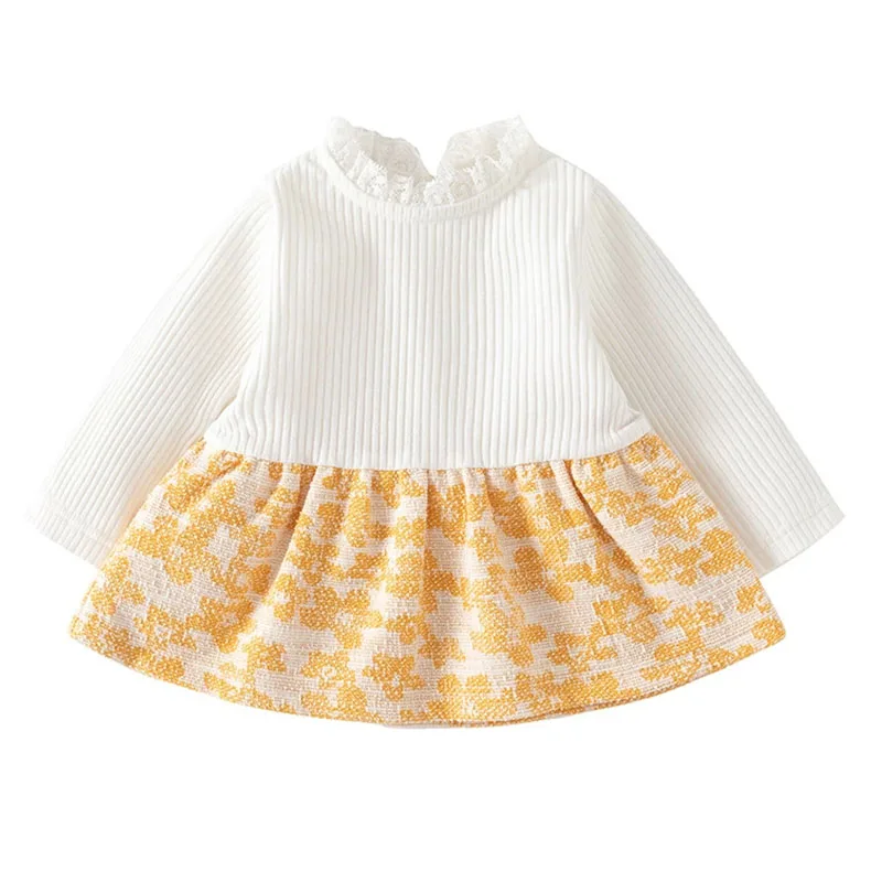 Conjunto abrigo floral y vestido de malla para niña primavera otoño - imagen 4
