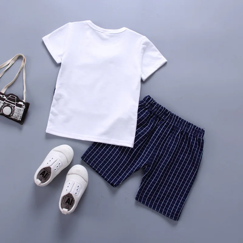 Conjunto verano bebé: camiseta a cuadros y shorts de algodón - imagen 5