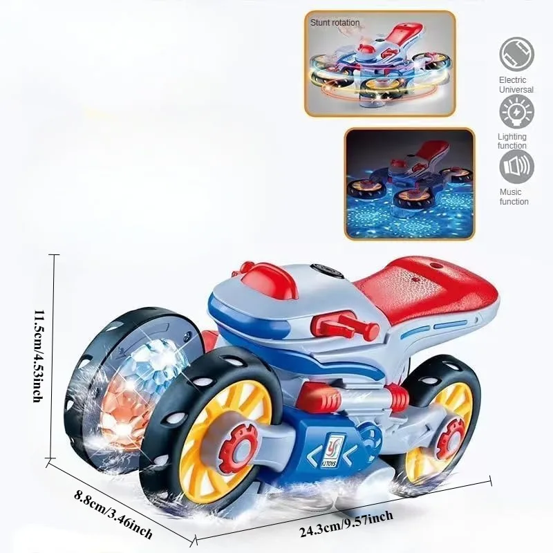 Motocicleta infantil deformable giratoria con luz y música - imagen 2