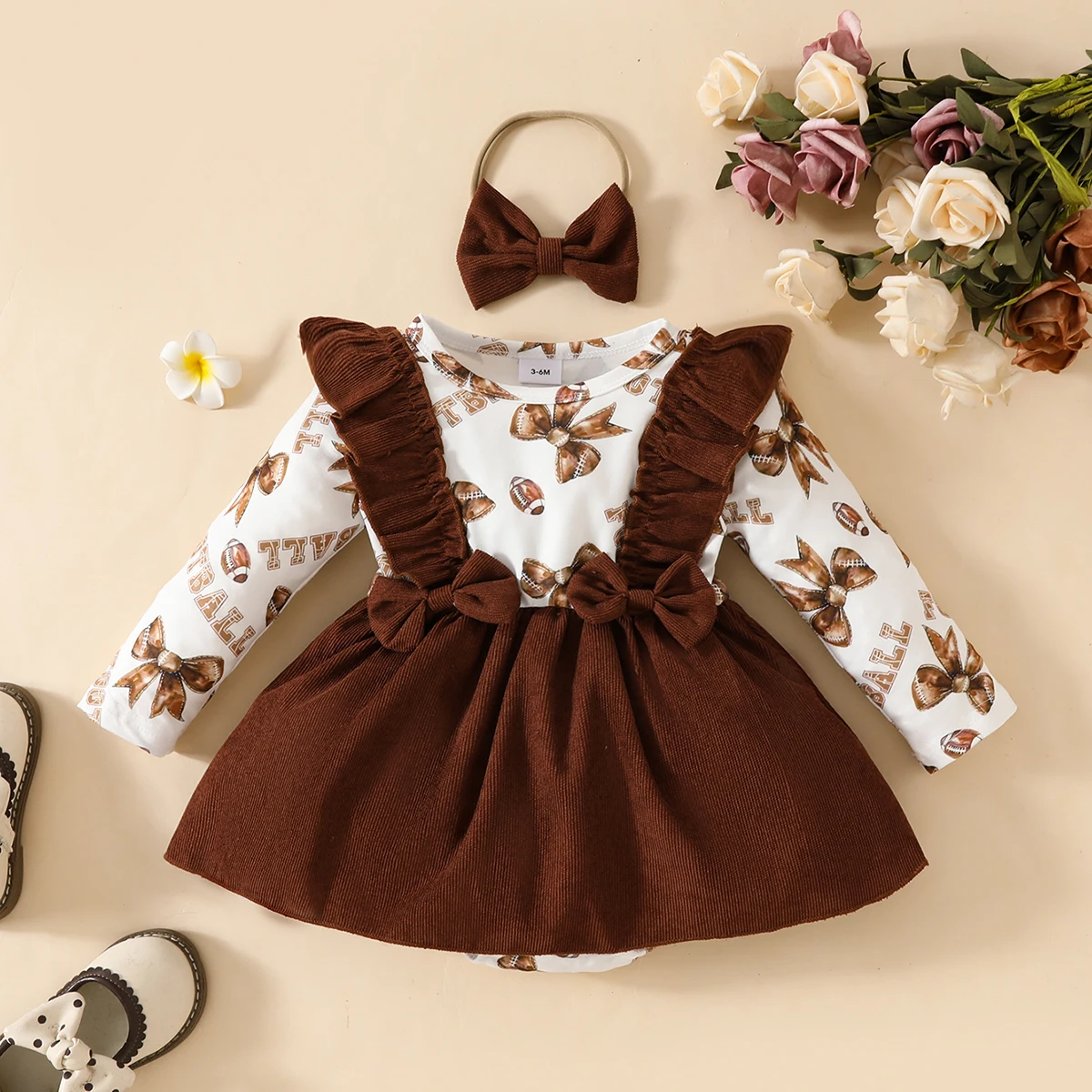 Vestido bebé niña primavera con diadema floral