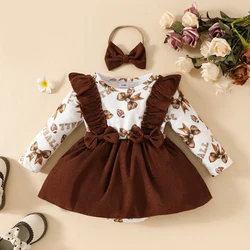 Vestido bebé niña primavera con diadema floral