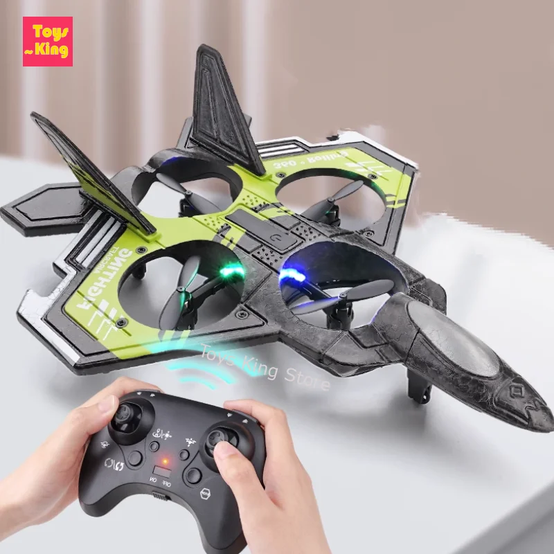 Dron acrobático de espuma con luz LED y control remoto para niños - imagen 2