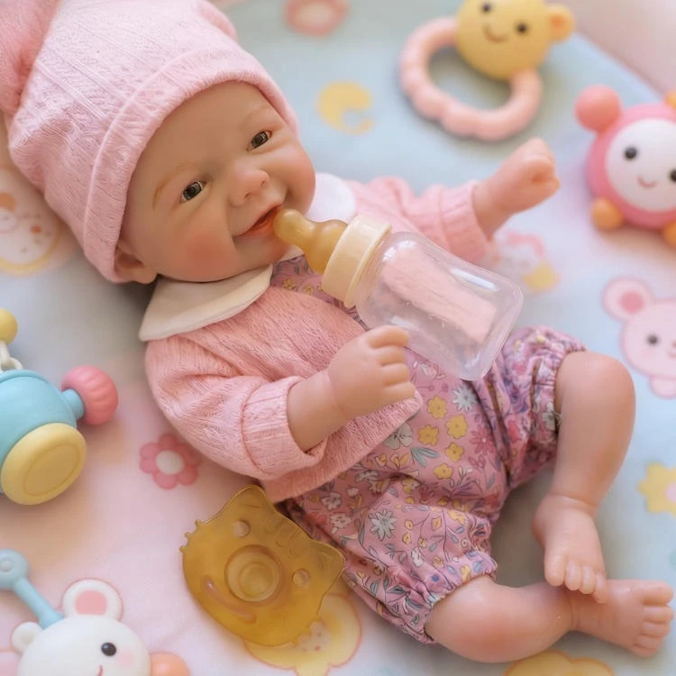 Muñeca Reborn Vivienne de silicona con boca abrible - imagen 2