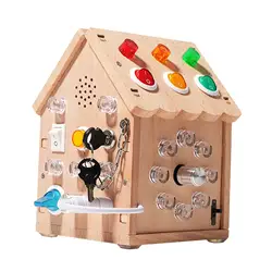 Tablero ocupado de madera Montessori para habilidades motoras
