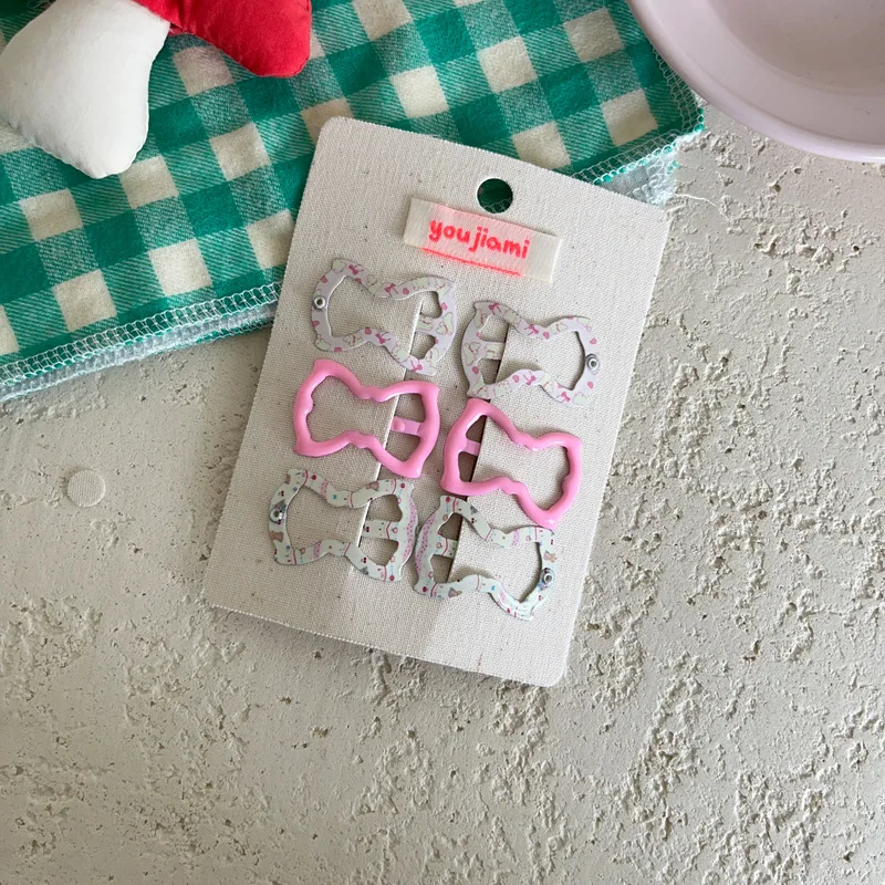 Pinzas para el pelo de bebé con corazón y lazo – uso diario - imagen 2