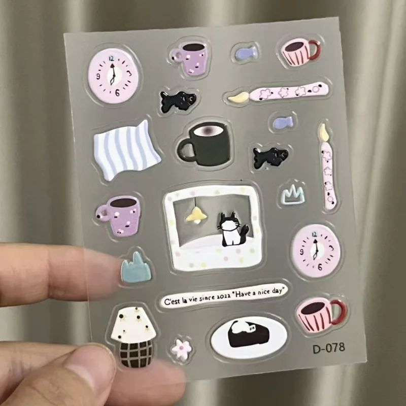 Pegatinas de gatos negros en relieve para manualidades infantiles - imagen 5