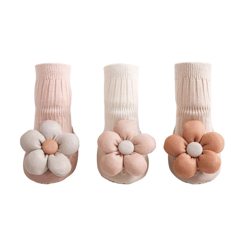 MILANCEL Calcetines antideslizantes para bebé con dibujos de flores - imagen 5