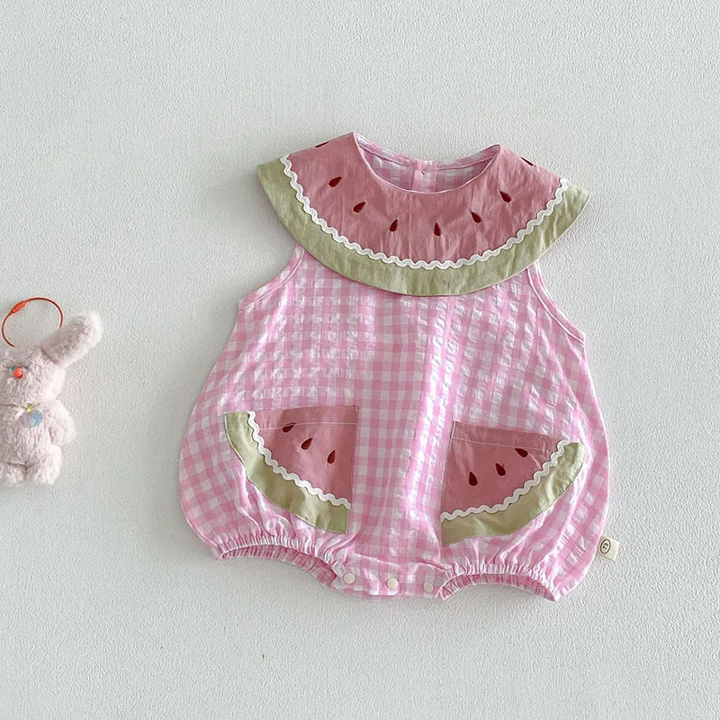 MILANCEL mono de verano bebé niña estampado sandía - imagen 2