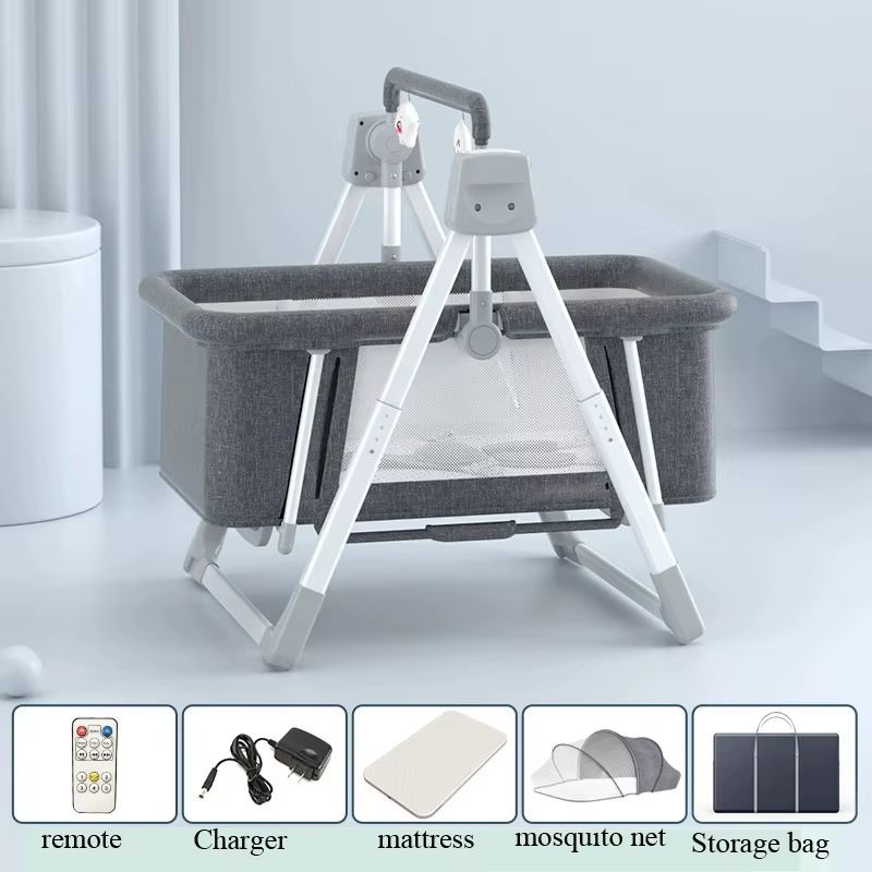 Columpio para cuna de bebé con altavoz inalámbrico y altura ajustable - imagen 4