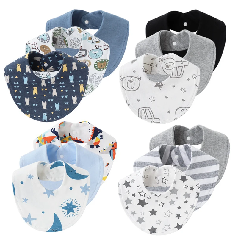 Baberos de bebé en algodón para eructar con estampado infantil - imagen 5