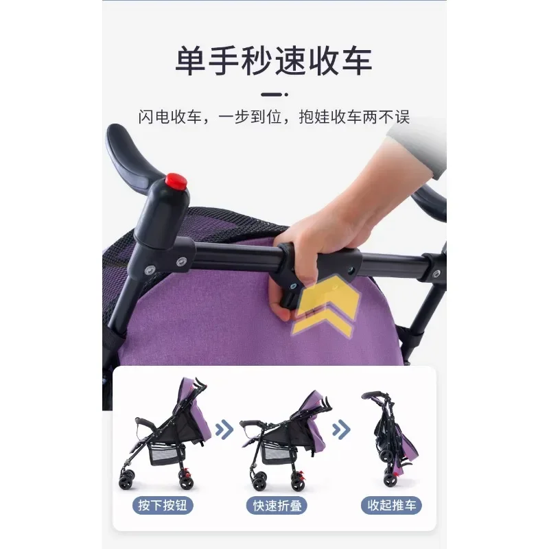 Carrito de bebé ultraligero tipo paraguas con amortiguadores - imagen 3