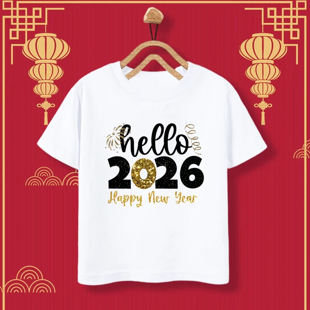 Hello 2026 Camiseta infantil con motivo Feliz Año Nuevo