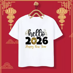 Hello 2026 Camiseta infantil con motivo Feliz Año Nuevo