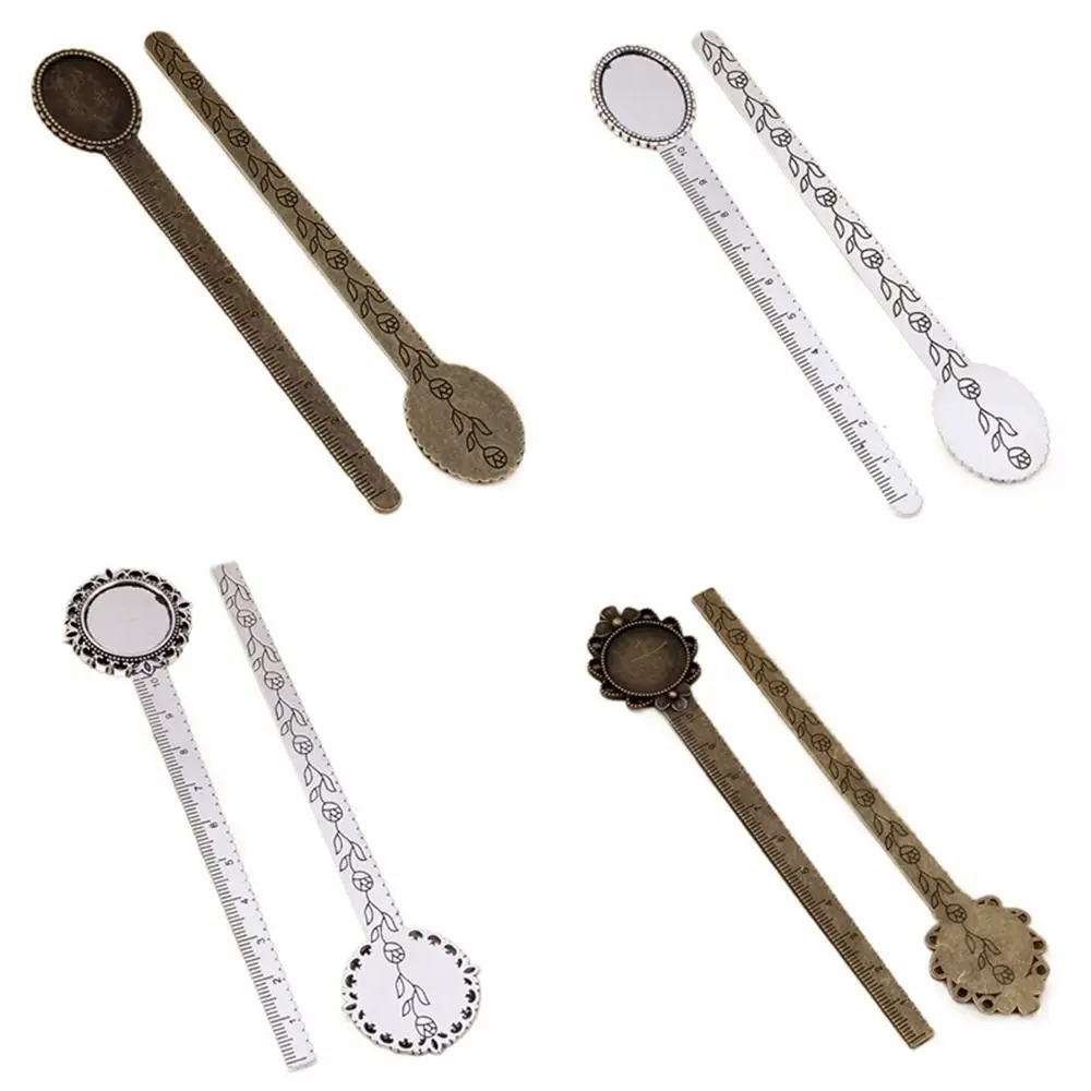 Marcapáginas con base de cabujón y clip vintage bronce - imagen 5