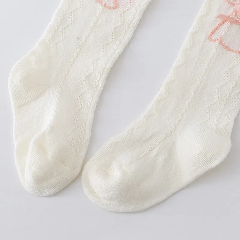 Pantimedias de malla bebé con lazo para niña, primavera-verano - imagen 5