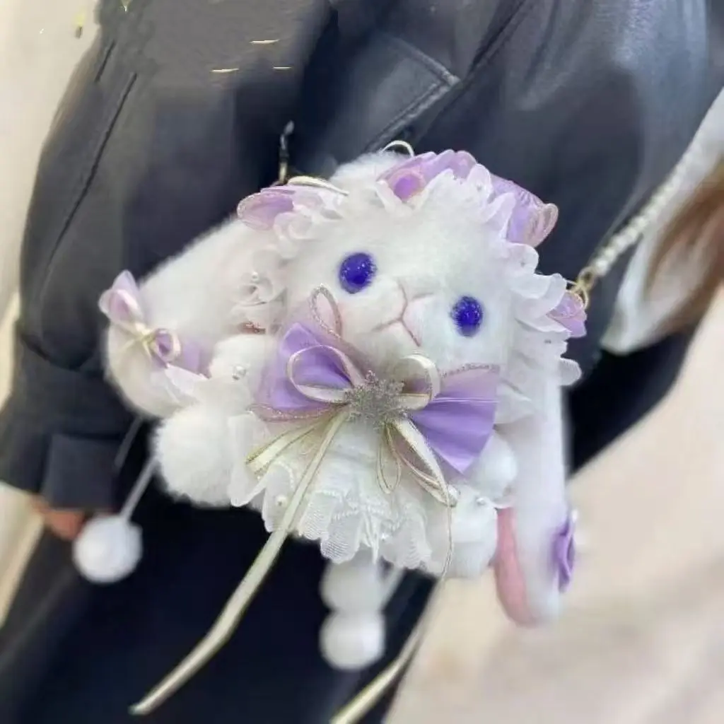 Bolso cruzado de peluche de conejo en estilo japonés