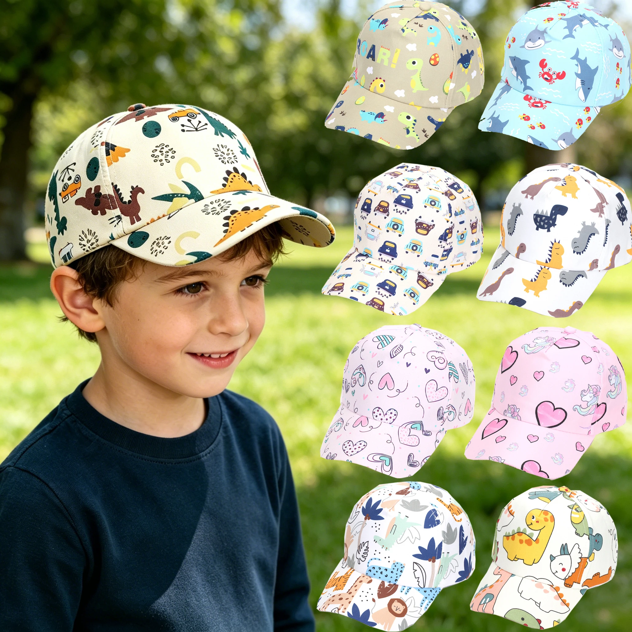 Gorra de béisbol transpirable infantil ajustable con visera de animales - imagen 2