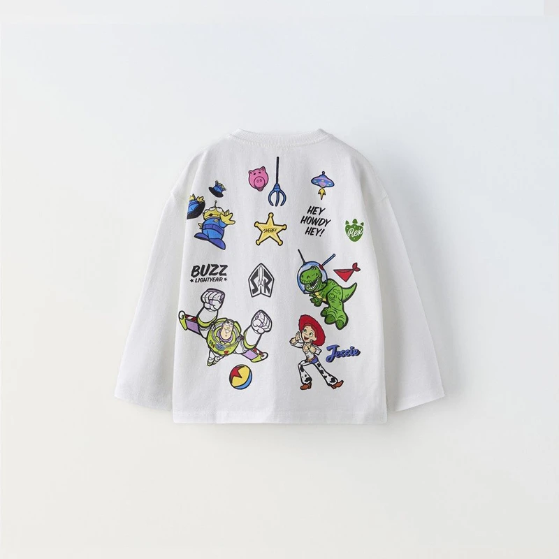 Camiseta de manga larga con estampado infantil de dibujos animados - imagen 3