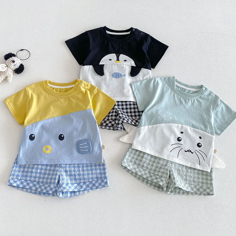 MILANCEL Conjunto verano bebé: camiseta animales y pantalón corto - imagen 5