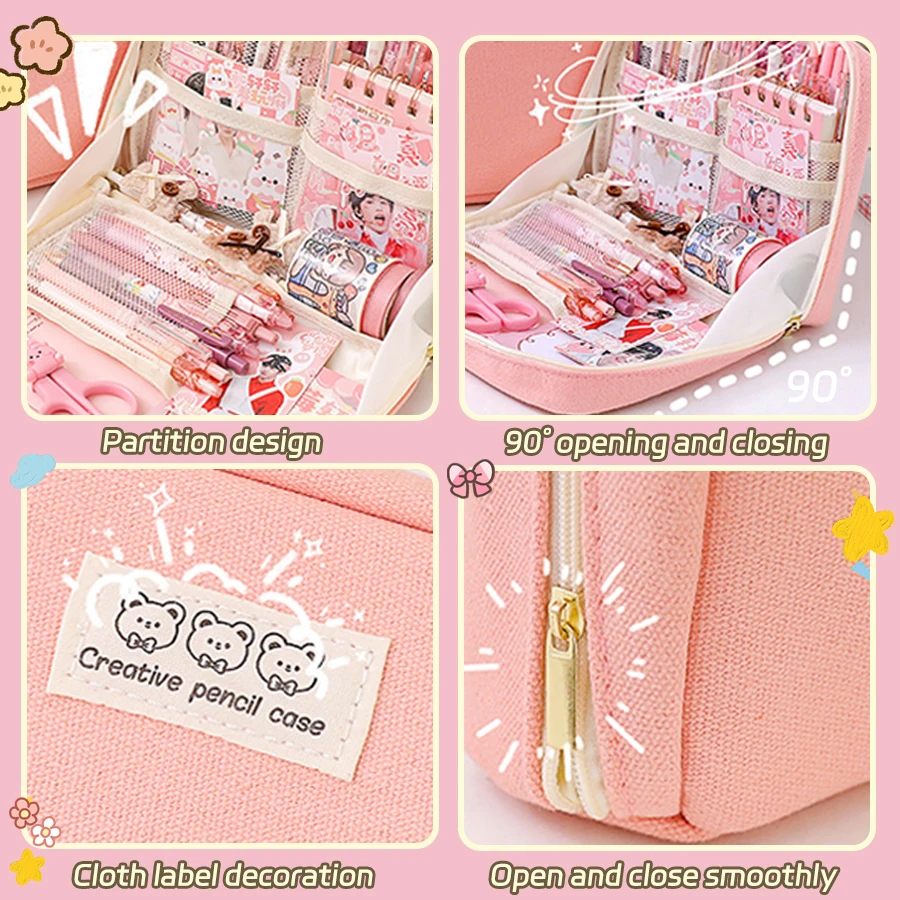 Estuche escolar kawaii de gran capacidad para niña - imagen 3