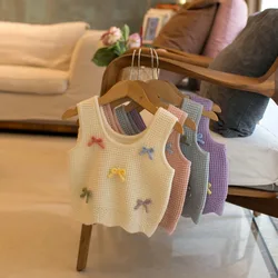 Jersey de punto con lazo para niña – Prenda infantil de vestir elegante