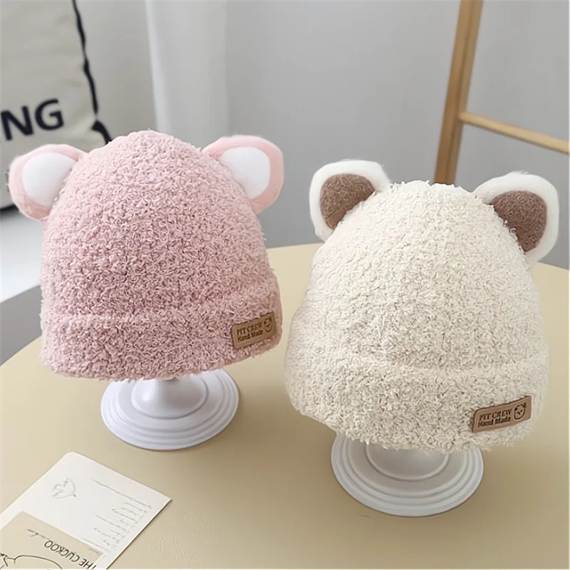 Gorro con orejeras de punto para bebé con protección de cuello - imagen 4
